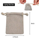 Calary 100pcs Double Canvas Drawstring Bag Cotton Pouch Gift Sachet Bags