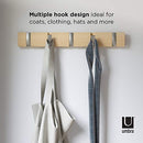 Flip 5-Hook Wall Mounted Floating Coat Rack-Saving Coat Hanger
