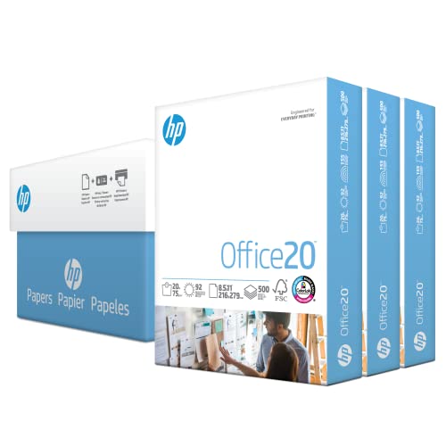 8.5 x 11 Paper | Office 20 lb | 3 Ream Case - 1500 Sheets | 92 Bright | Made in USA - FSC Certified