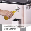 80 Quart Patio Cooler Rolling Cooler Ice Chest with Shelf, Wheels and Bottle Opener