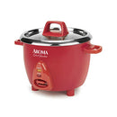 Stainless Rice Cooker & Warmer with Uncoated Inner Pot, 6-Cup(cooked)Red