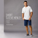 Authentics Men's Short Sleeves Henley Tee Shirt, Charcoal Heather