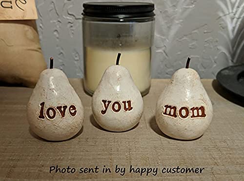 Gift for Mom, White Love You Mom Pears,Mom birthday gift