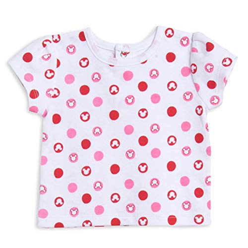 Disney Minnie Mouse Baby Girls French Terry Shortalls T-Shirt & Headband Set Red 6-9 Months