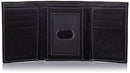 Timberland Men's Genuine Leather RFID Blocking Trifold Security Wallet, Black