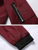Slim Fit Lightweight Softshell Flight Bomber Jacket Coat (US L =Asian tag 4XL, Wine Red