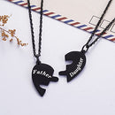 Father and Daughter Heart Matching Necklace Set for 2 - Daughter to Dad Father
