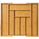Bamboo Expandable Drawer Organizer for Utensils Holder, Adjustable Cutlery Tray