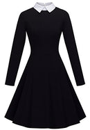 Women's Doll Collar Wear to Work Swing A-Line Party Casual Dress