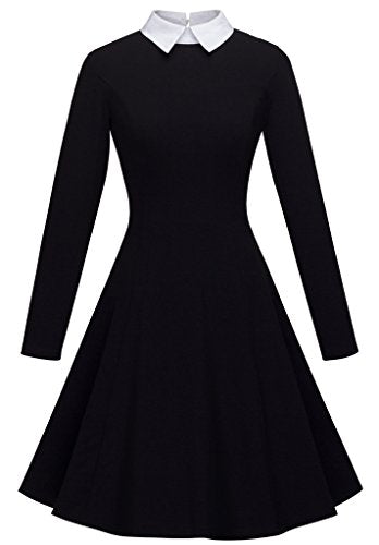 Women's Doll Collar Wear to Work Swing A-Line Party Casual Dress