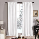 100% White Blackout Curtain Panels for Rooms, 84 Inches Long, Heat and Full Light Blocking