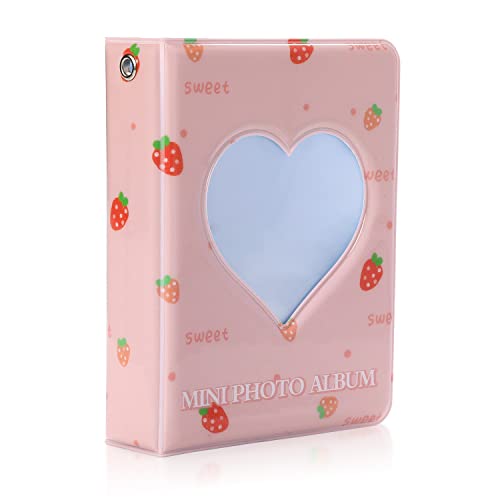 3 Inch Mini Photo Album Photocard Binder Holder Book Pink Love Heart Hollow Card