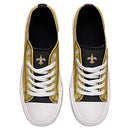 NFL New Orleans Saints Womens Ladies Glitter Low Top Canvas Shoes