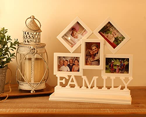 Family Picture Frame.10x10".Photo Display Collage,Multi Gallery with 5 Openings