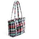Cotton Small Vera Tote Handbag, Ribbons Plaid - Recycled Cotton, One Size US