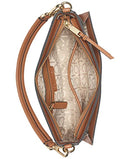 Calvin Klein Lucy Triple Compartment Shoulder Bag, Almond/Taupe/Caramel Embossed