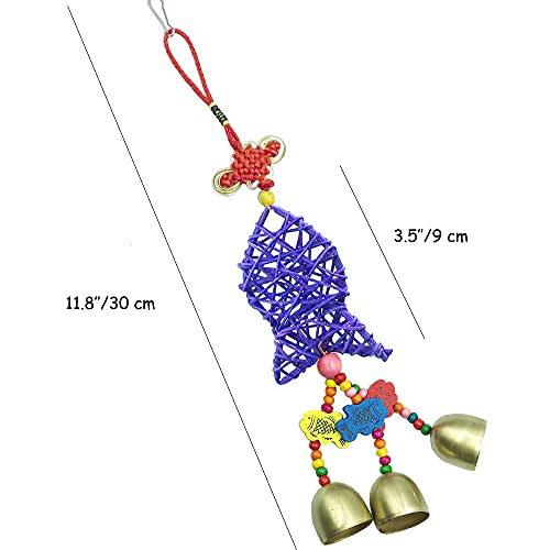 Pet Parrot Bell Toy, Bird Chew Toys with Stainless Steel Bells
