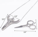 Stainless Steel Sharp Tip Sewing Snips Thread Cutter Safety Scissors with Sheath Chain