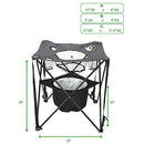 Folding Table with Insulated Cooler, Food Basket, and Travel Bag - Black