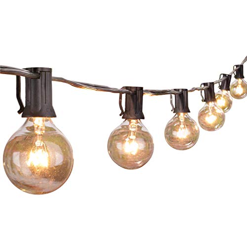 Outdoor String Light 50Feet G40 Globe Patio Lights with 52 Edison Glass Bulbs(2 Spare)