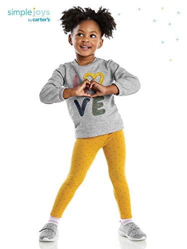Toddler Girls' 4-Piece Long-Sleeve Shirts and Pants Playwear Set