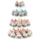 CECOLIC Acrylic Cupcake Stand 4 Tier Round Clear Cupcake Holder Display Stand Dessert Pastry Tower Stand for Wedding Birthday Bar Party Décor - 12 inches