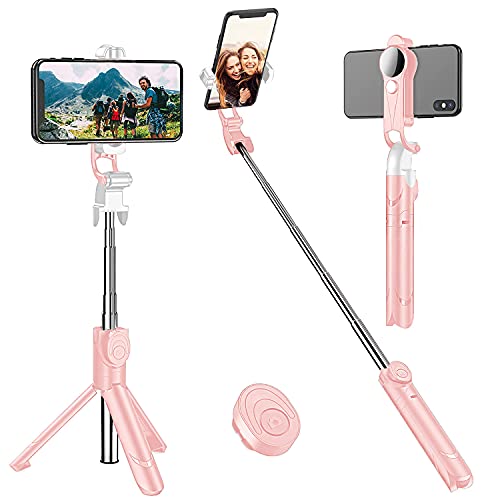 Bluetooth Selfie Stick, Rirool Extendable and Tripod Stand Selfie Stick with Wireless