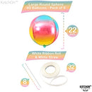 Jumbo Pastel Rainbow Balloons for Birthday Party - Pack of 6 | Large 22 Inch