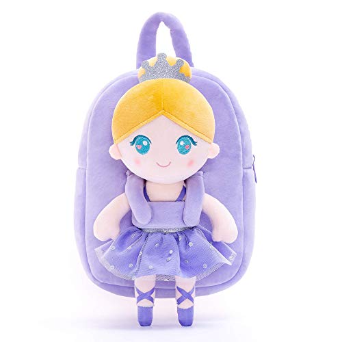 Toddler Backpack Kids Backpack with Soft Ballerina Baby Doll Purple Age 2+