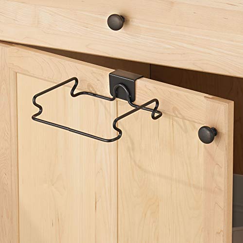 Classico Steel Over the Cabinet Plastic Bag Holder for Kitchen, Pantry,Office, Bronze