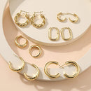 Gold Hoop Earrings Set for Women, 14K Gold Plated Lightweight Hypoallergenic