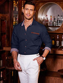 Mens Casual Dress Shirt Button Down Shirts,Medium,Type 01 - Ultramarine Blue,Medium