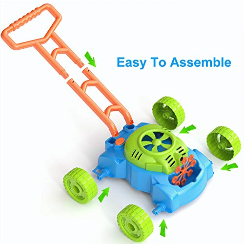 Lawn Mower Bubble Machine for Kids - Automatic Bubble Mower with Music