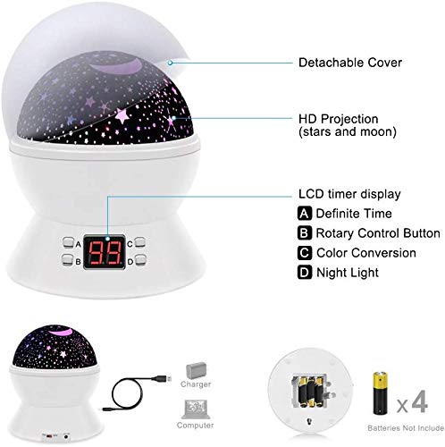 Star Projector Night Lights for Kids with Timer, Room Lights for Kids