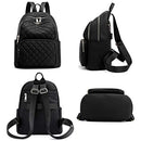 Backpack for Women, Nylon Travel Backpack Purse Black Shoulder Bag Small Casual Daypack
