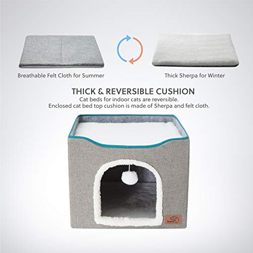 Cat Bed for Indoor Cats -Large Cat Cave for Pet Cat House