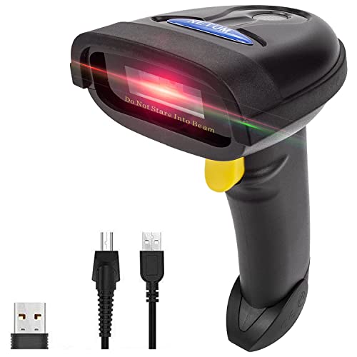 Barcode Scanner, Compatible with 2.4G Wireless & Bluetooth & USB Wired Connection