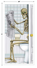 Skeleton Restroom Door Cover Party Accessory (1 count) (1/Pkg)