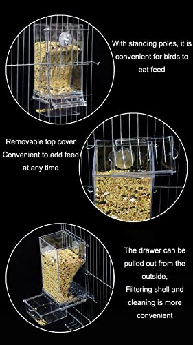 Automatic Bird Feeder,No Mess Bird Feeder,Bird Cage Feeder Bird Cage Accessories for Parakeet Canary Cockatiel Finch