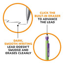 Mechanical Pencil Variety Pack, Number 2 Mechanical Pencils With Erasers