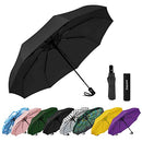 Windproof Travel Compact Umbrella, 8-Ribs Anti-UV Waterproof Folding Umbrella
