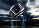 Men's Digital Fashion Cobra LED Watches Silicone Iron Triangle Dial Sports Wrist Watch