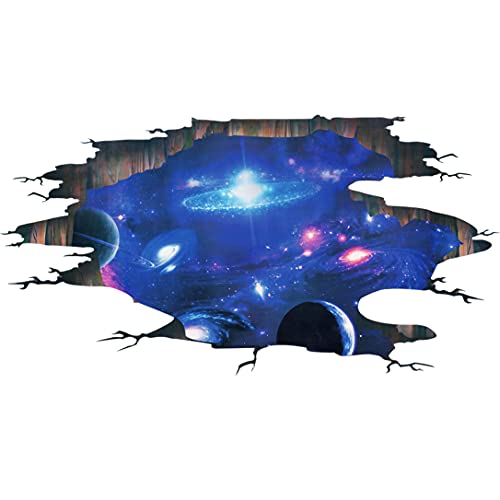 Creative 3D Blue Cosmic Galaxy Wall Decals