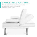 Best Choice Products Faux Leather Upholstered Modern Convertible Folding Futon
