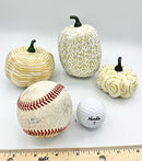 Gold Cream Pumpkins- fabric wrapped decorative fillers- set of 3 fabric wrapped fall decor