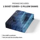 Blue Duvet Cover Twin Size, Star Moon Printed Aesthetic Duvet Cover Set