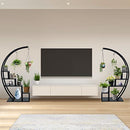 Fullwatt Plant Stand Indoor,5 Tier Half Moon Shape Ladder Flower Pot Stand Rack of 2,Metal Flower Shelf with 6 Hooks for Home Patio Lawn Garden Balcony Holder