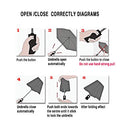 Windproof Travel Compact Umbrella, 8-Ribs Anti-UV Waterproof Folding Umbrella