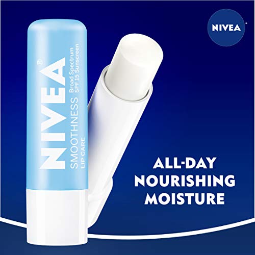 NIVEA Smoothness Lip Care SPF 15, Lip Balm SPF Stick, 0.17 Oz, Pack of 4