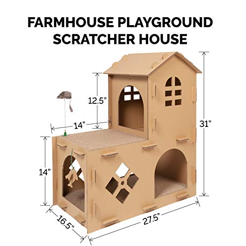 Pet Furniture for Cats and Kittens - Tiger Tough Farmhouse Corrugated Cat Scratcher